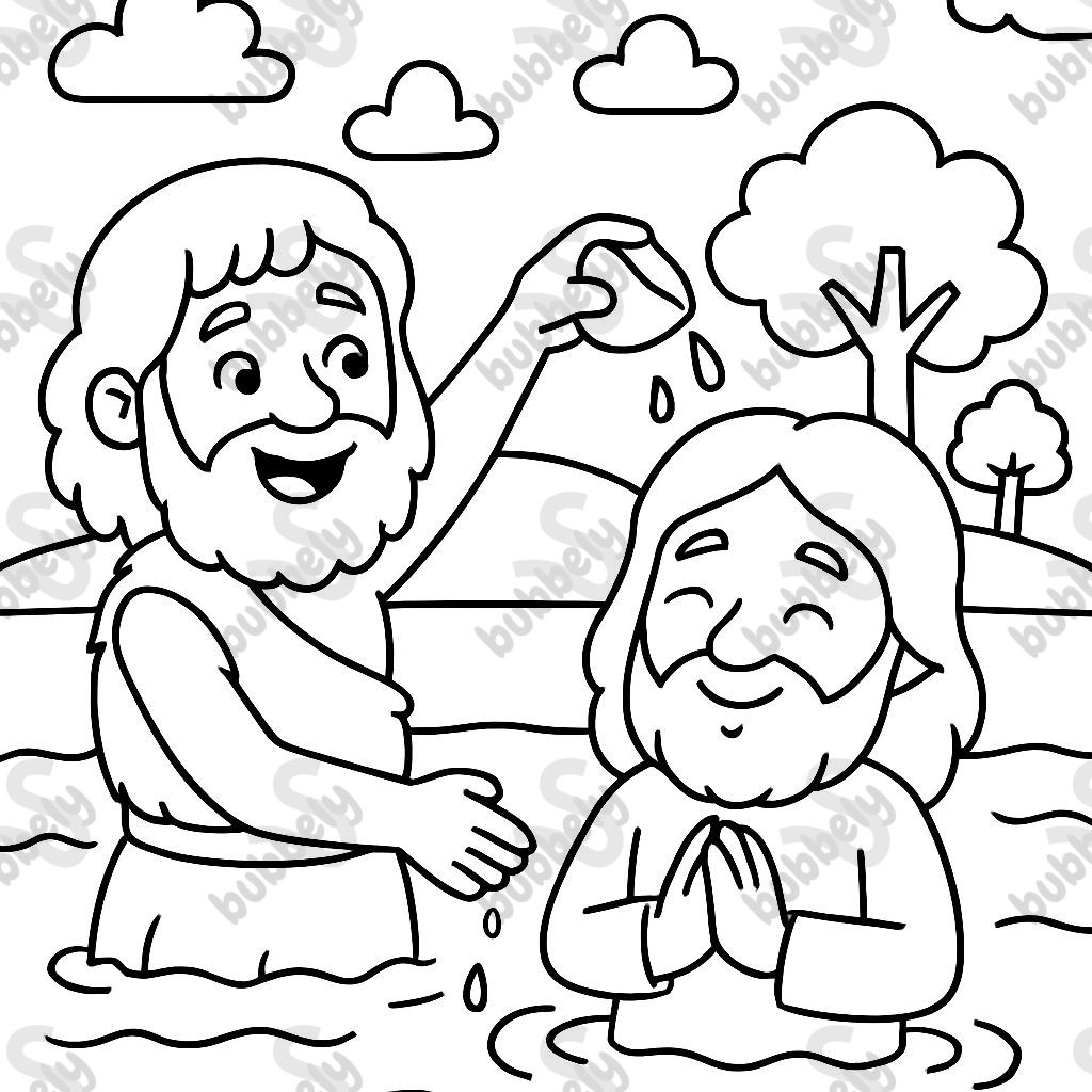 Jesus being baptized