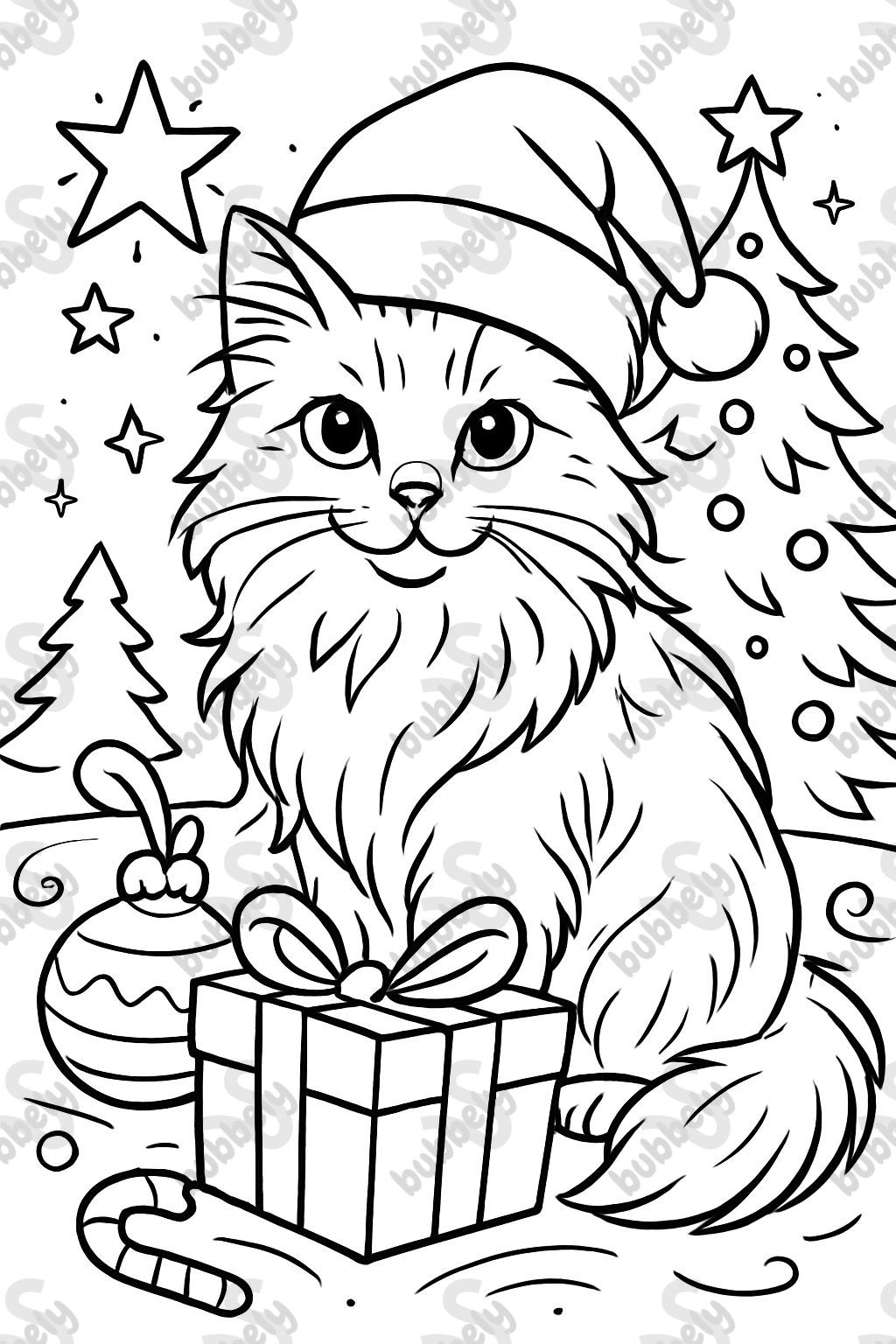 un gato de pelo largo con un gorro de Navidad un gato de pelo largo con un gorro de Navidad