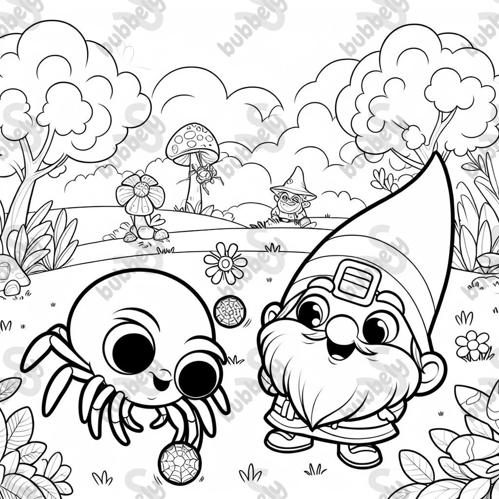 eine süße Spinne und einen wichtel