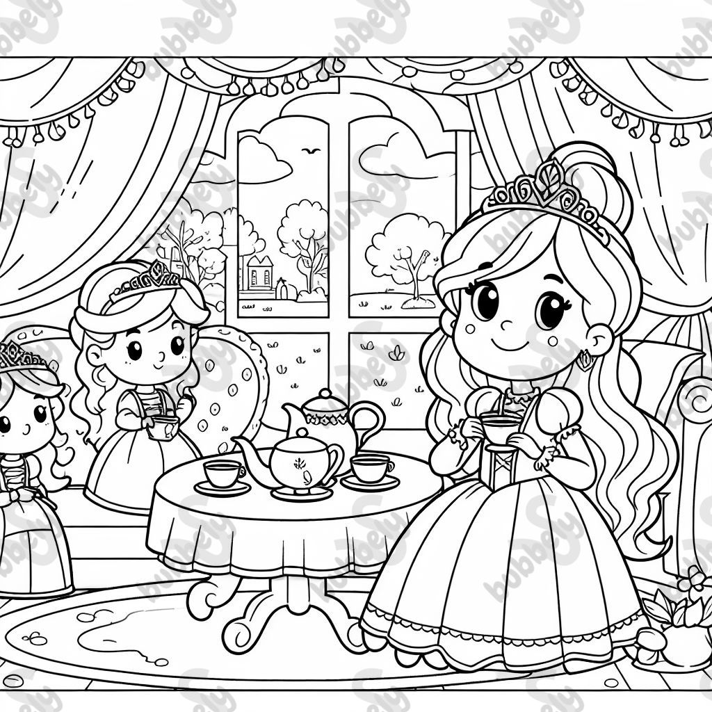 Une princesse qui va prendre le thé.