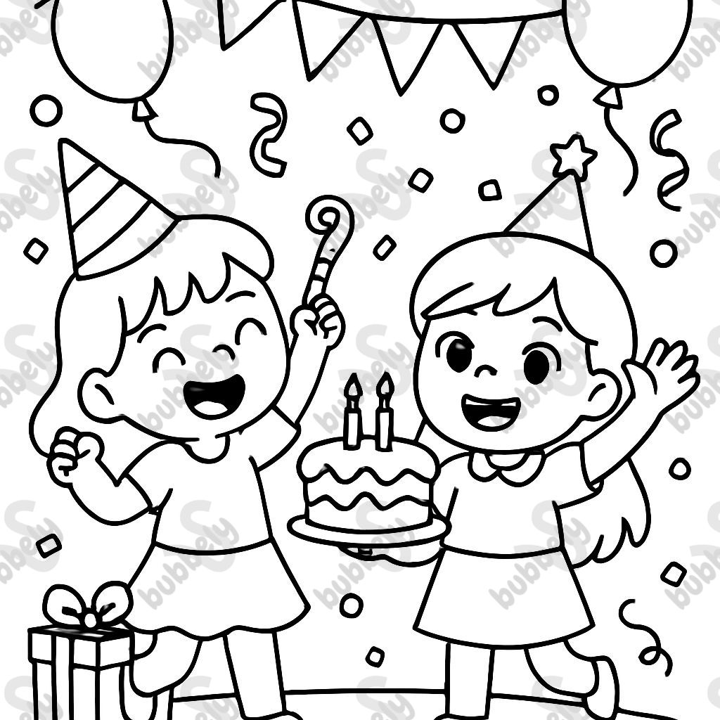 2 girls at birthday party