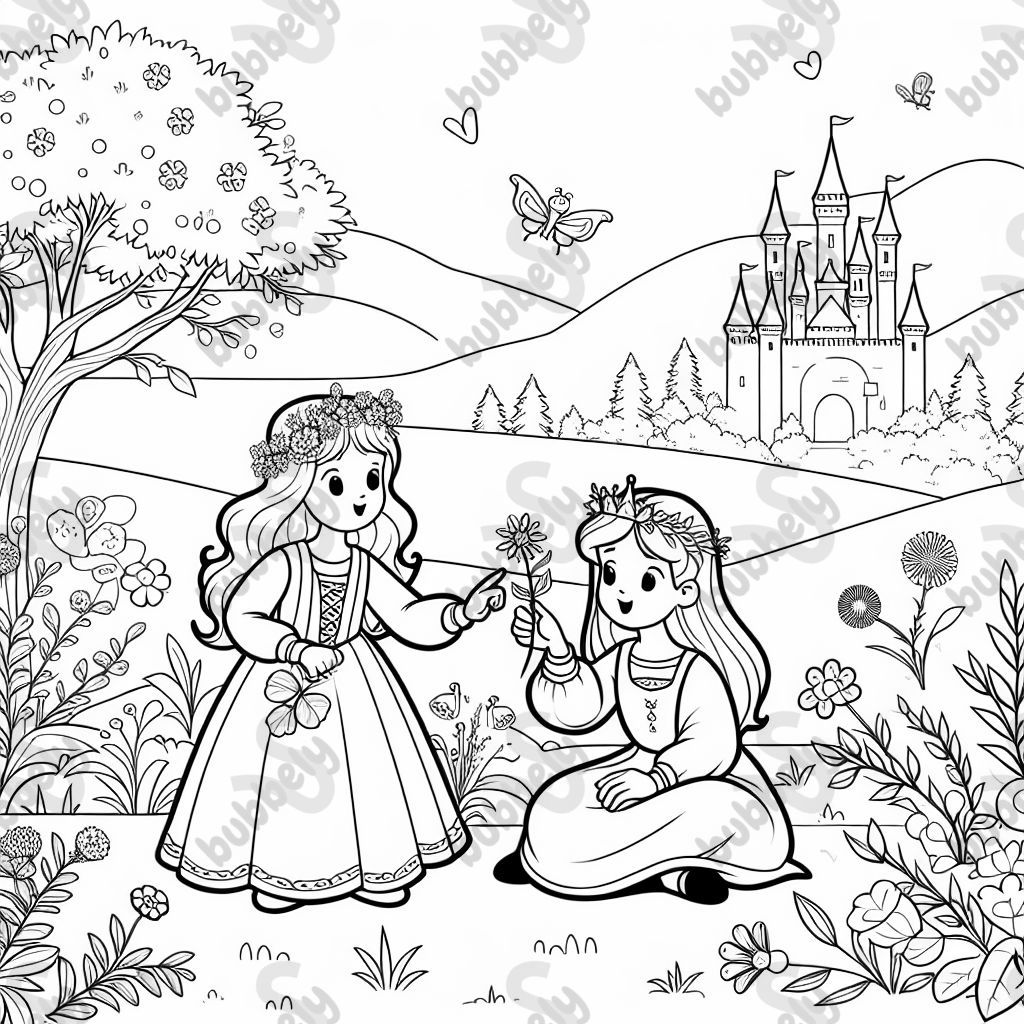 Elsa and Anna playing.