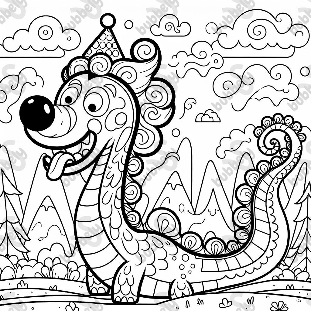 Einen Drachen mit Clownsnase