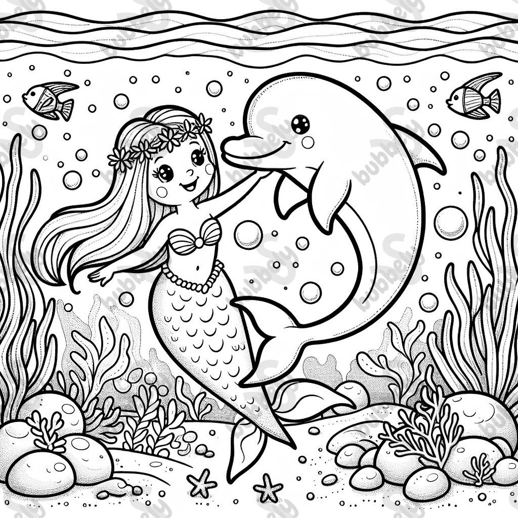 Mermaid and dolphin mindfulness