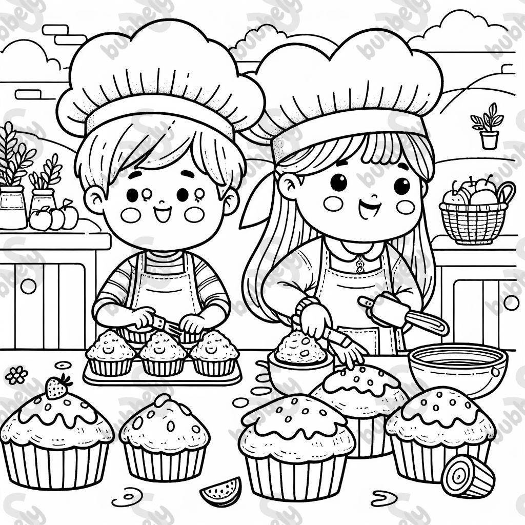 kinder die muffins backen