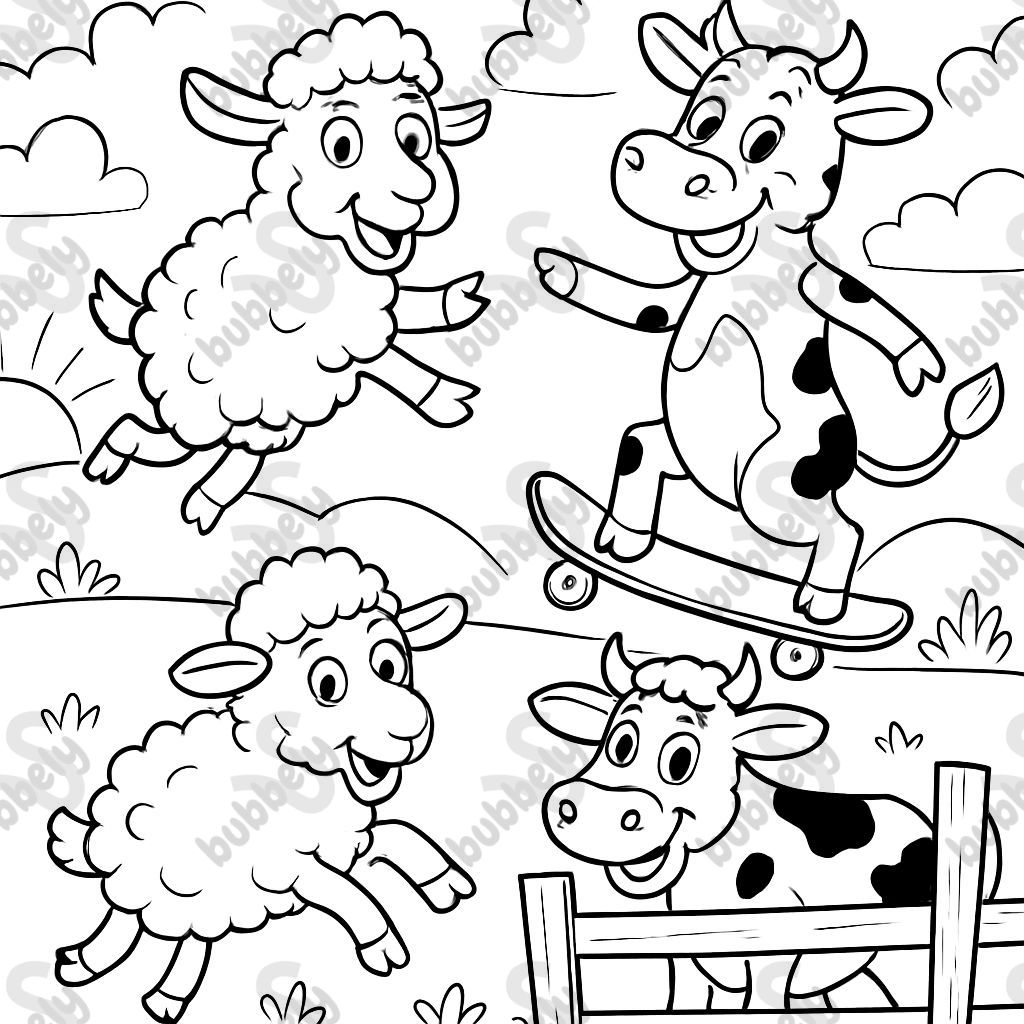 sheep and cows doing funny things