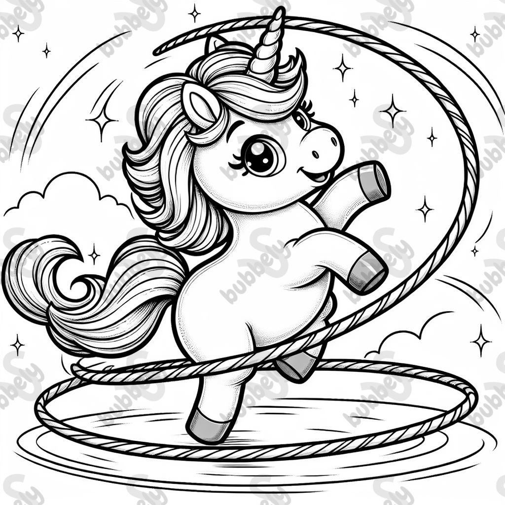 a unicorn with a hula hoop