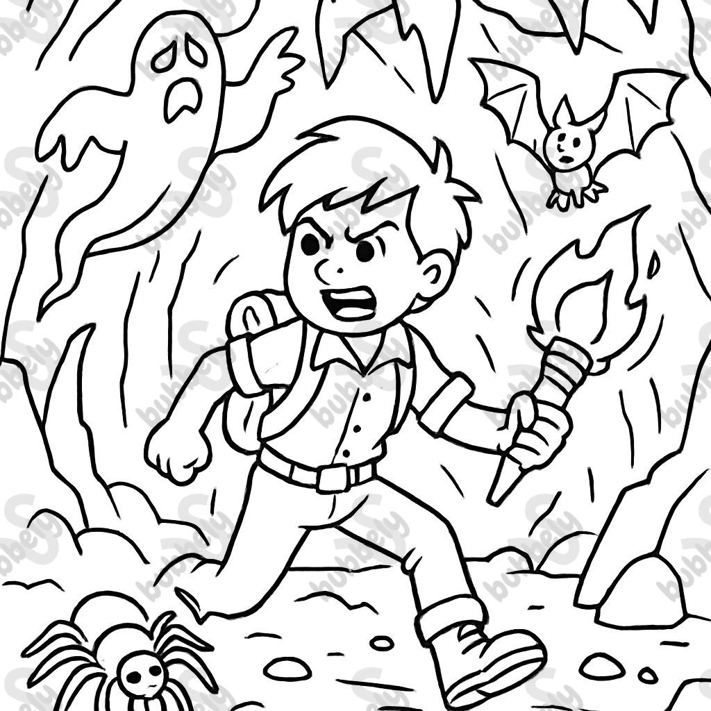 Creepy cave with animals