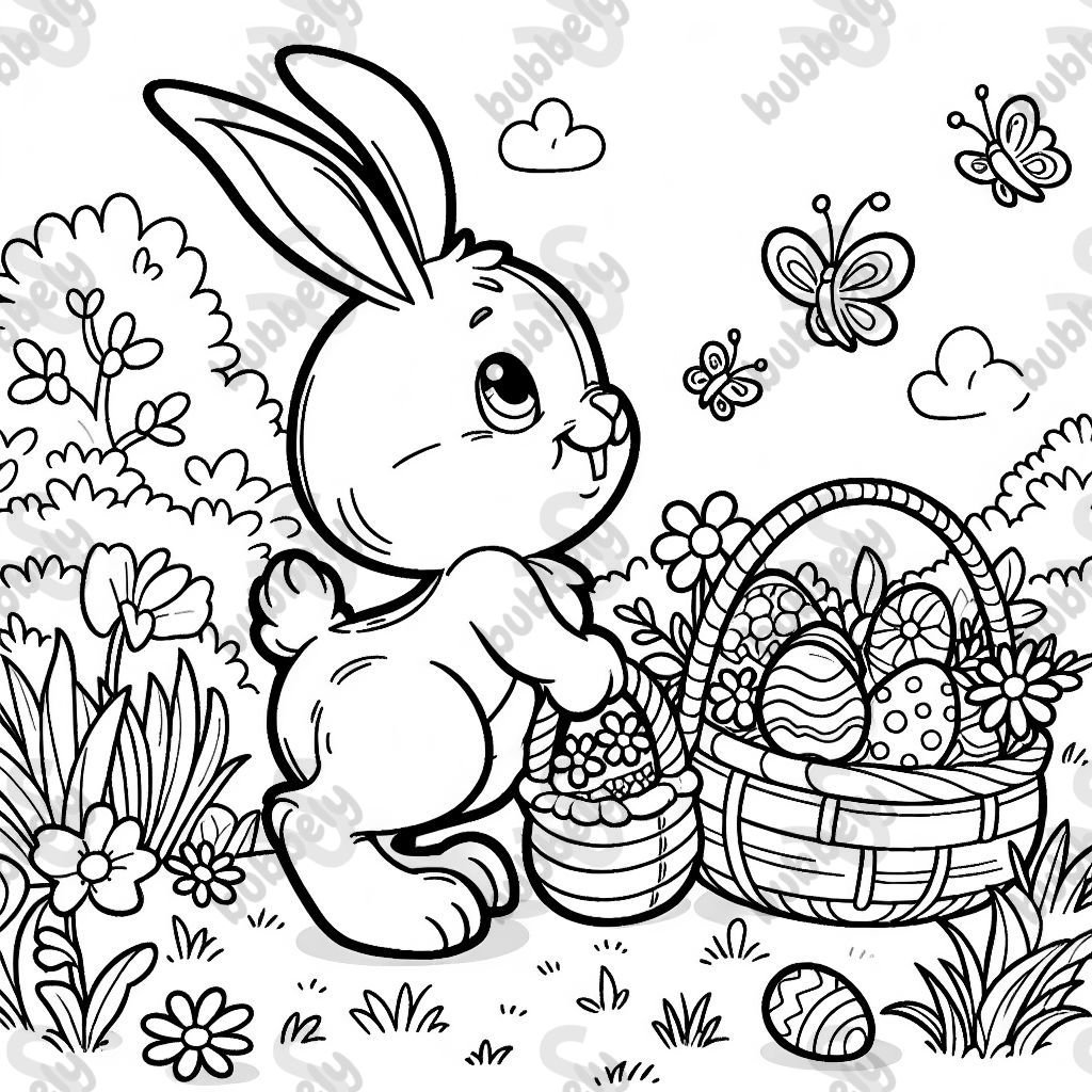 Easter bunny on a meadow