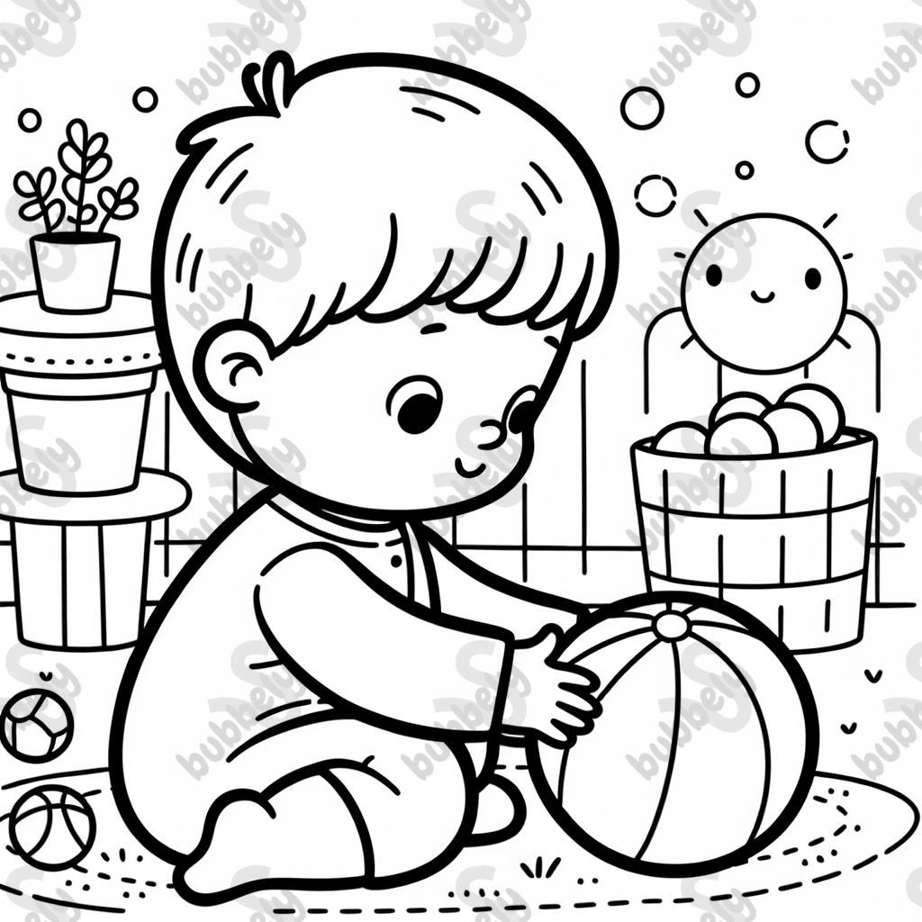 Toddler playing ball