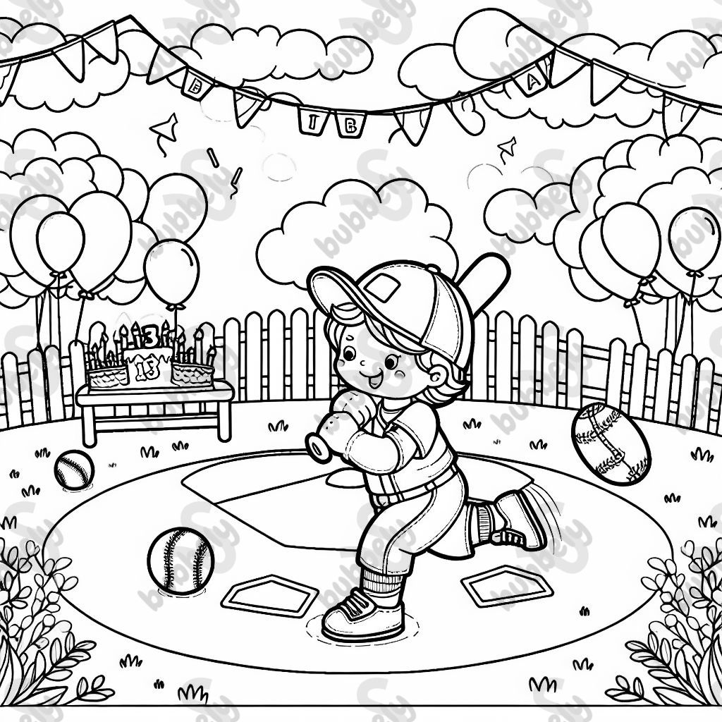 Baseball with first birthday