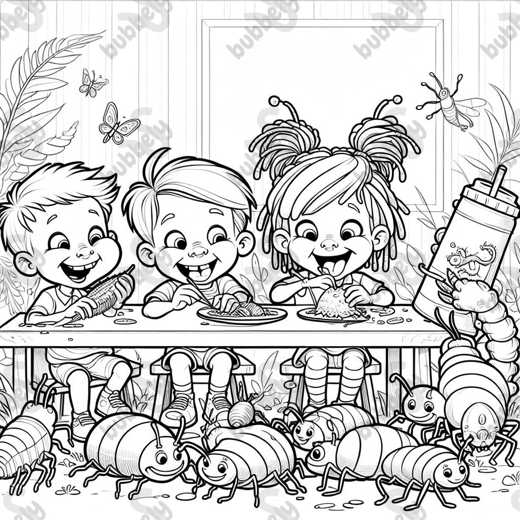 kids eating bugs