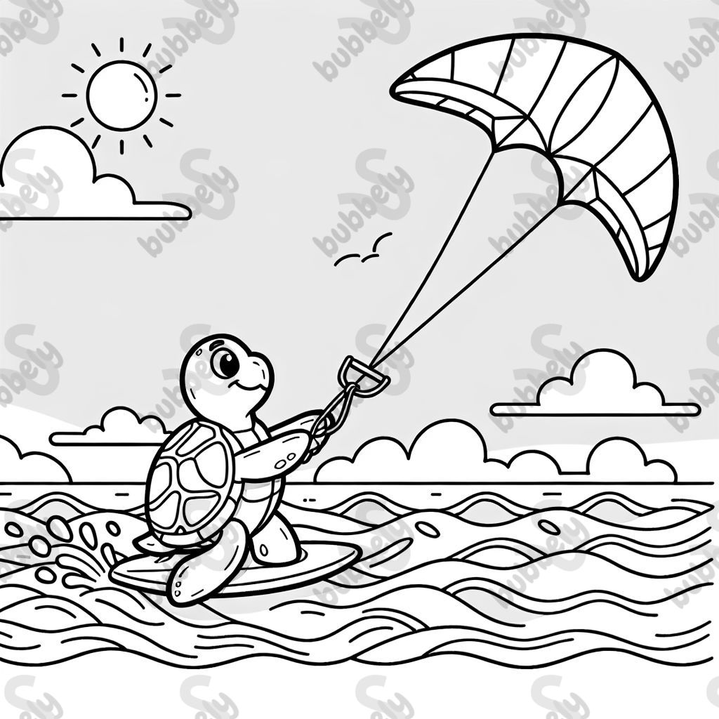 Turtle kitesurfing