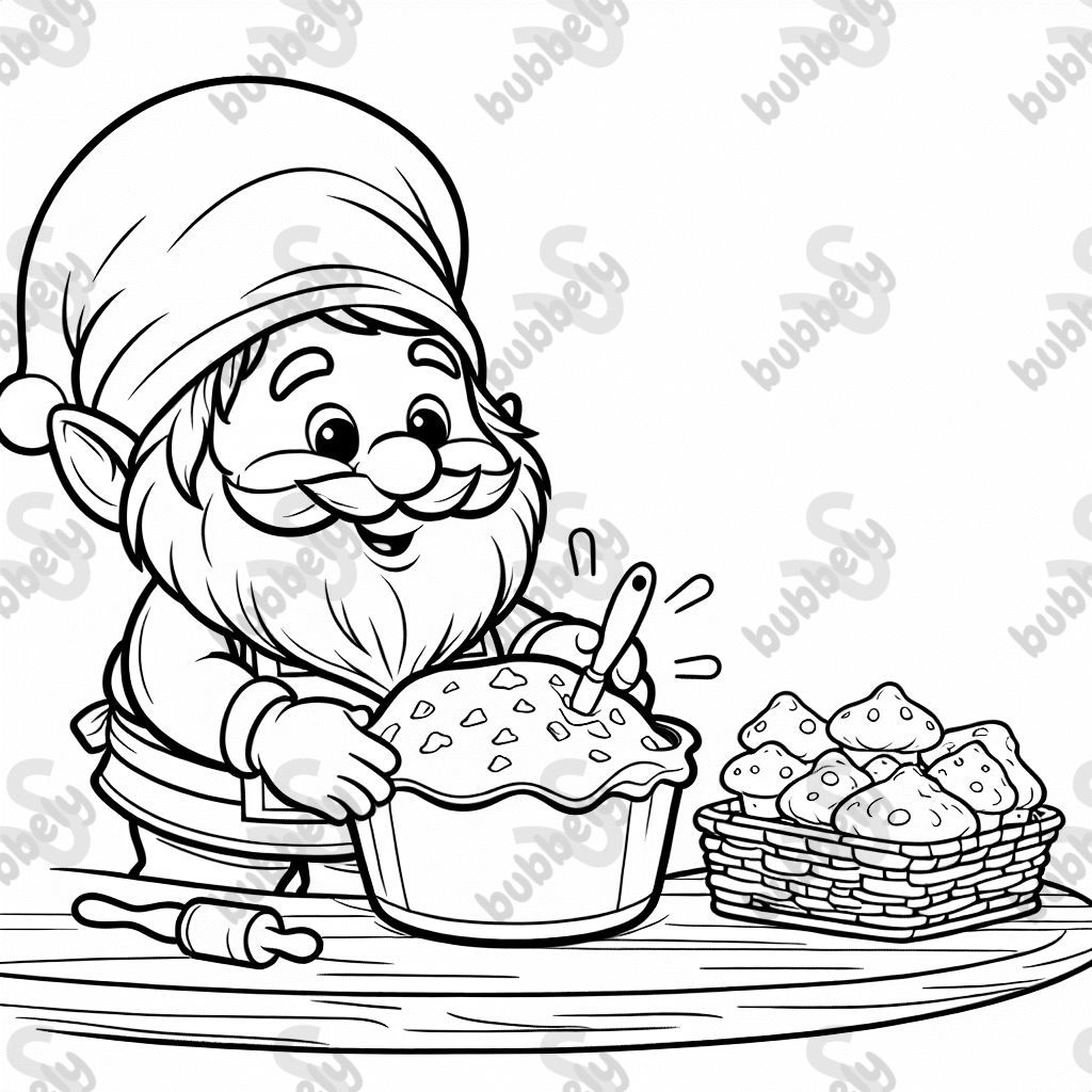 A gnome baking