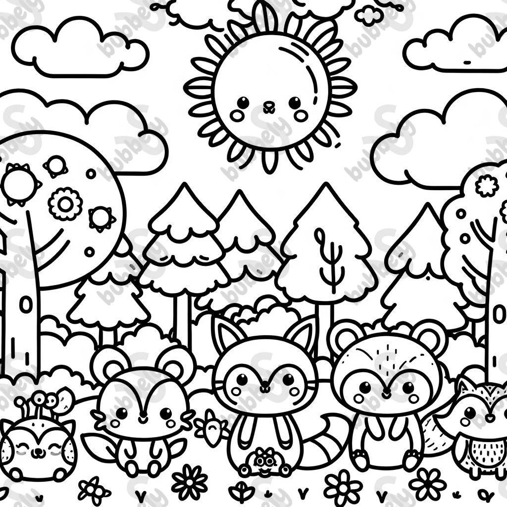 Forest animals kawaii