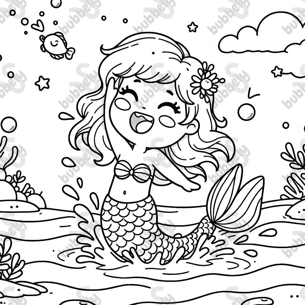 A mermaid splashing out of the water