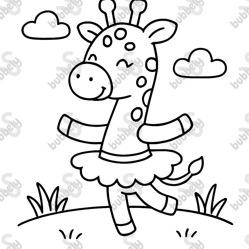 une girafe portant un tutu