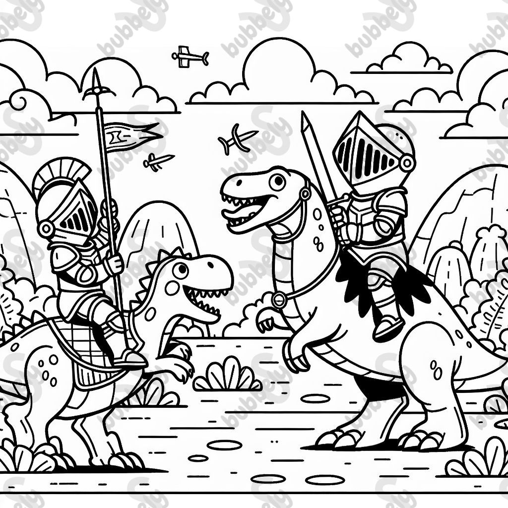 Dinosaures en chevaliers Dinosaures en chevaliers