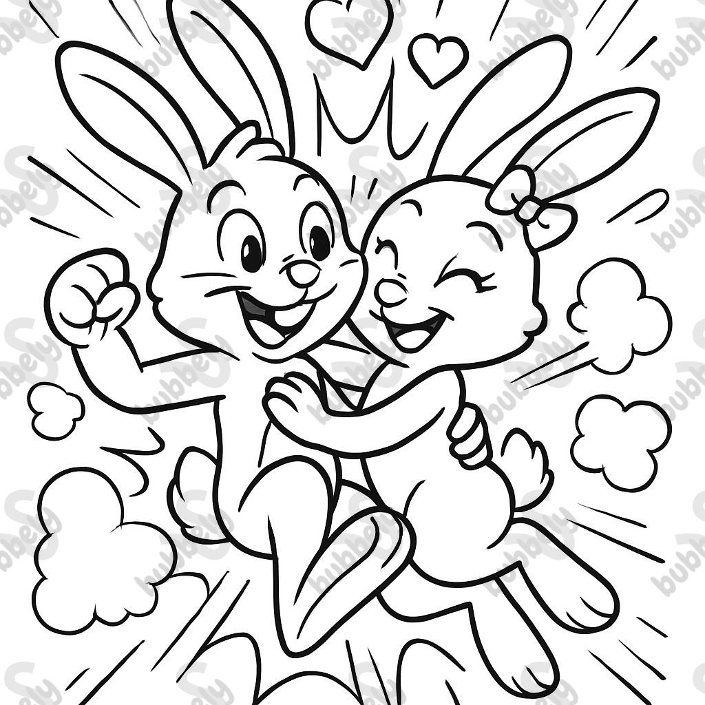 cute bunnies in love