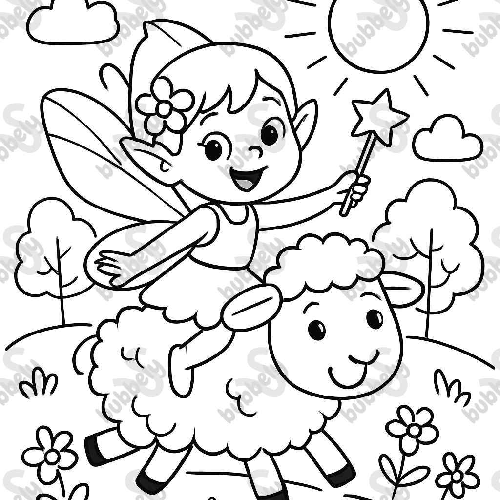 Fairy on a sheep