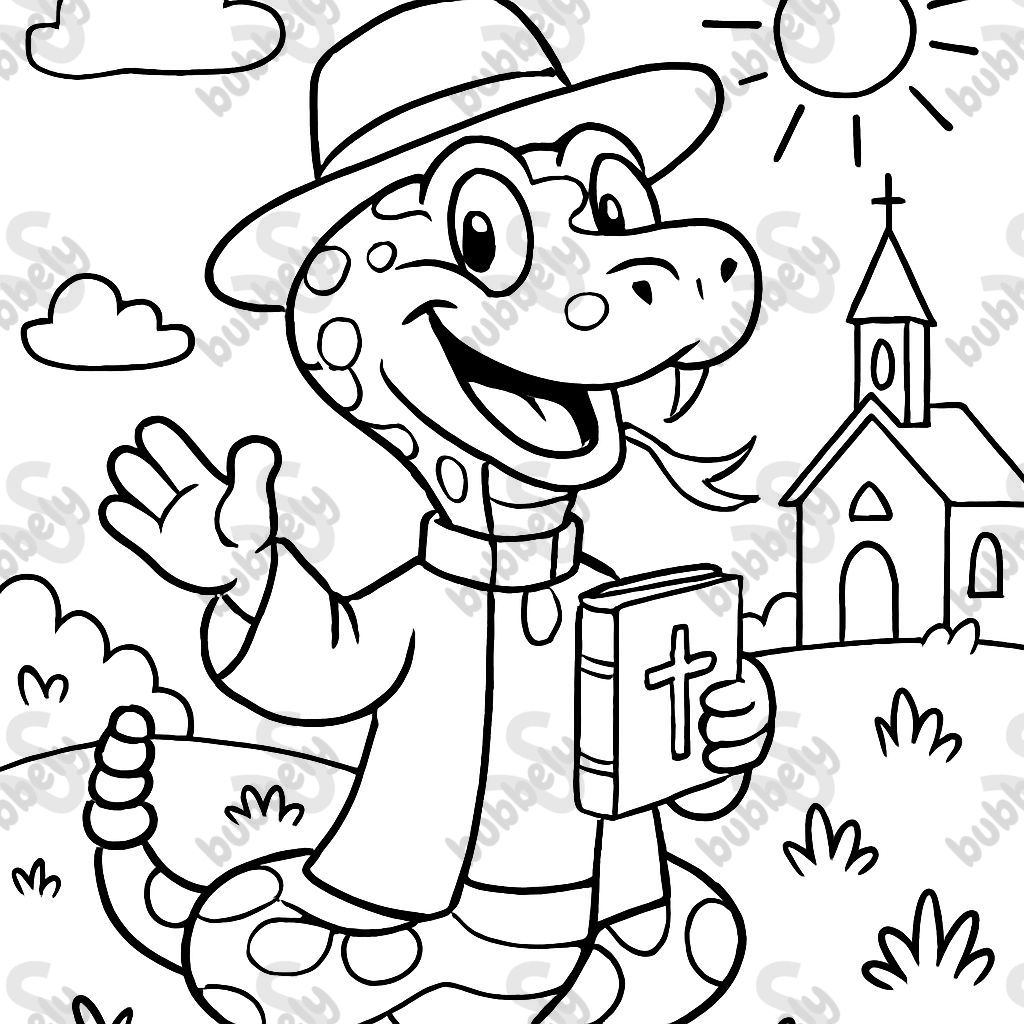 Reverend with a rattlesnake head