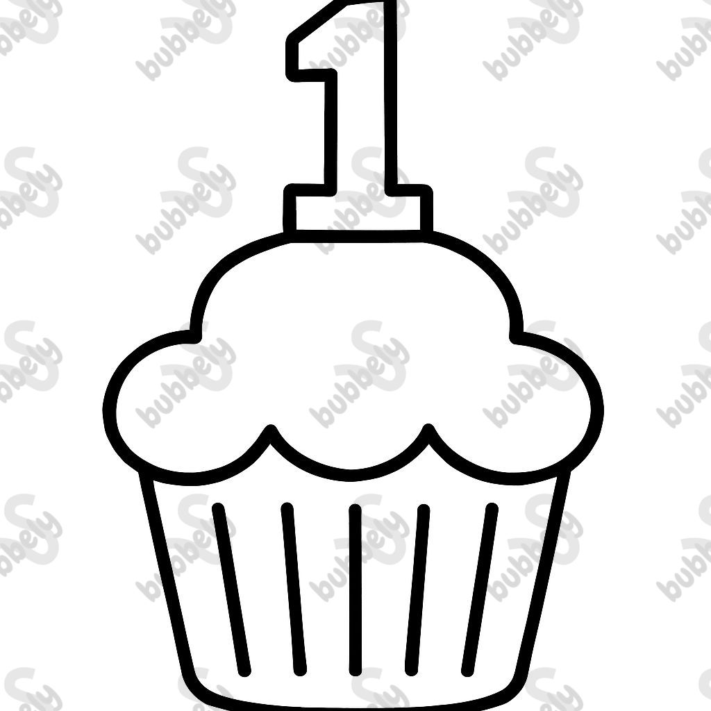 A first birthday cupcake
