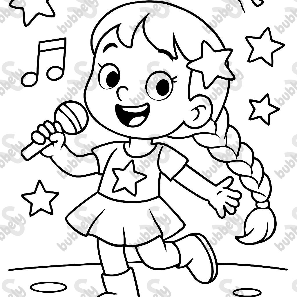 Popstar Girl with long braid