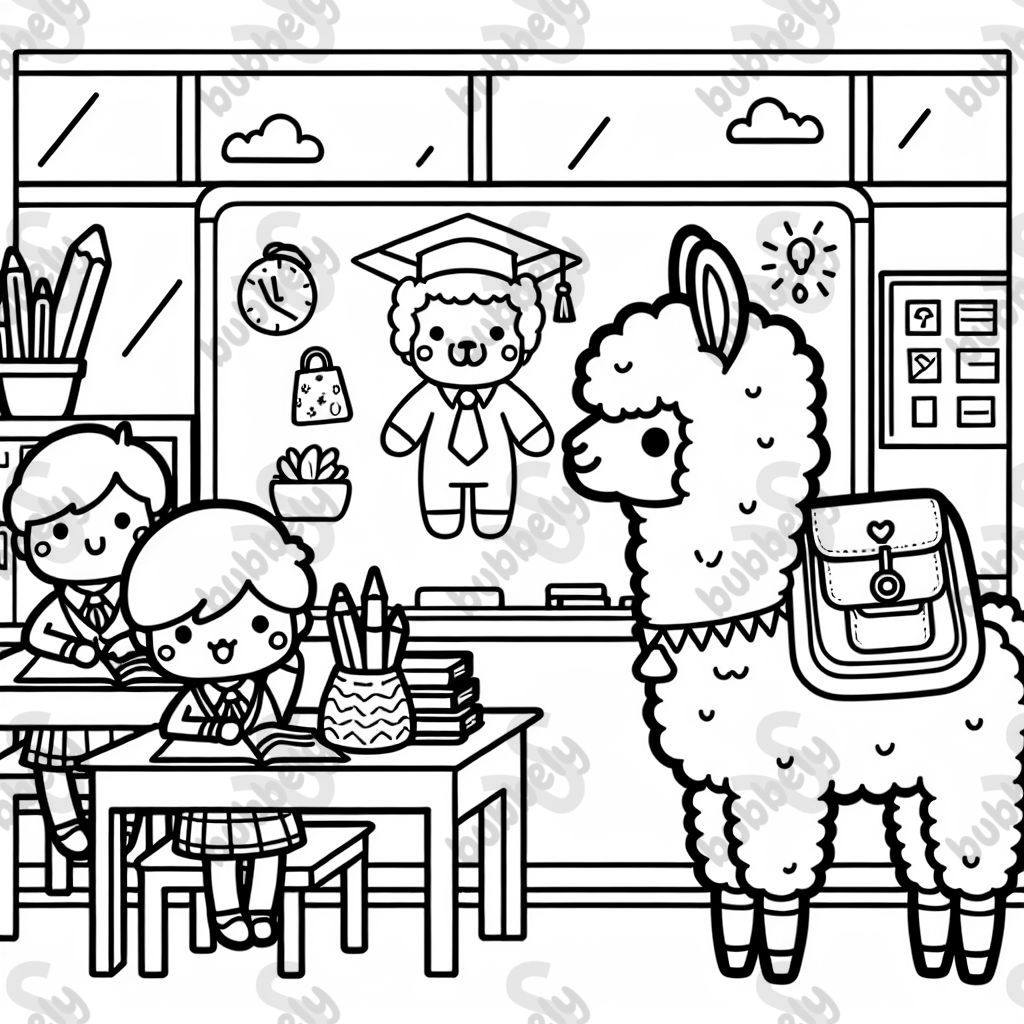 Alpaca at school