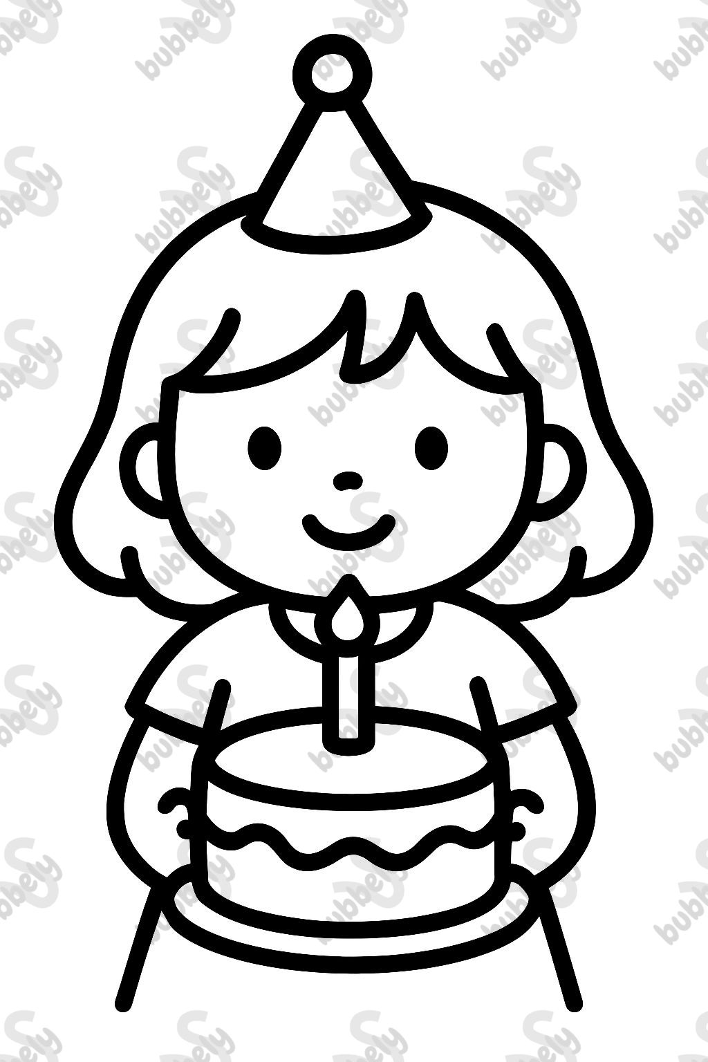 Dê-me uma foto de aniversário de uma menina.