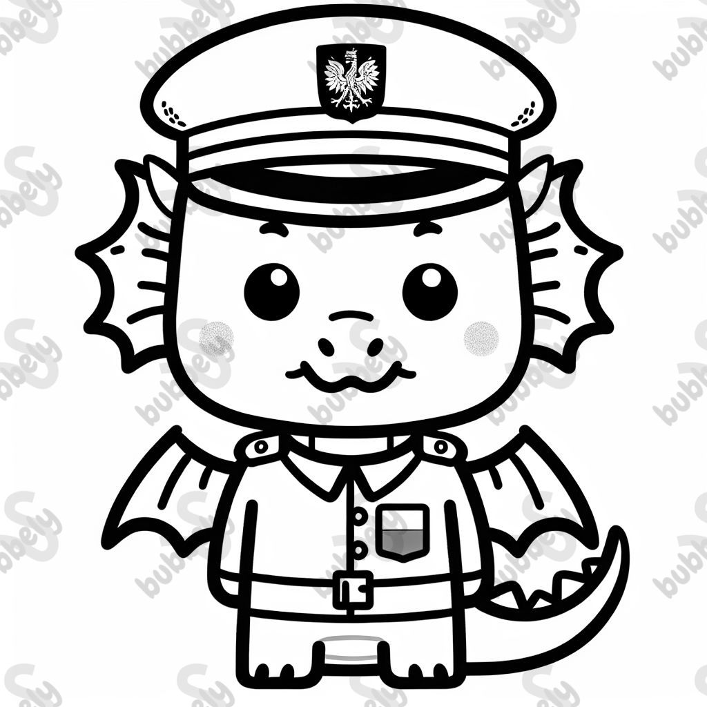 Dragon in polish uniform