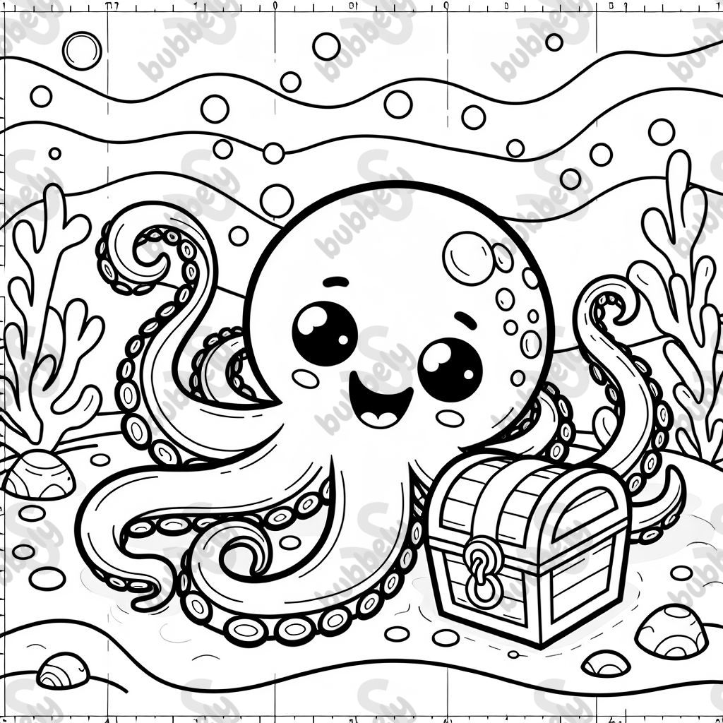 einen Oktopus mit Schatz