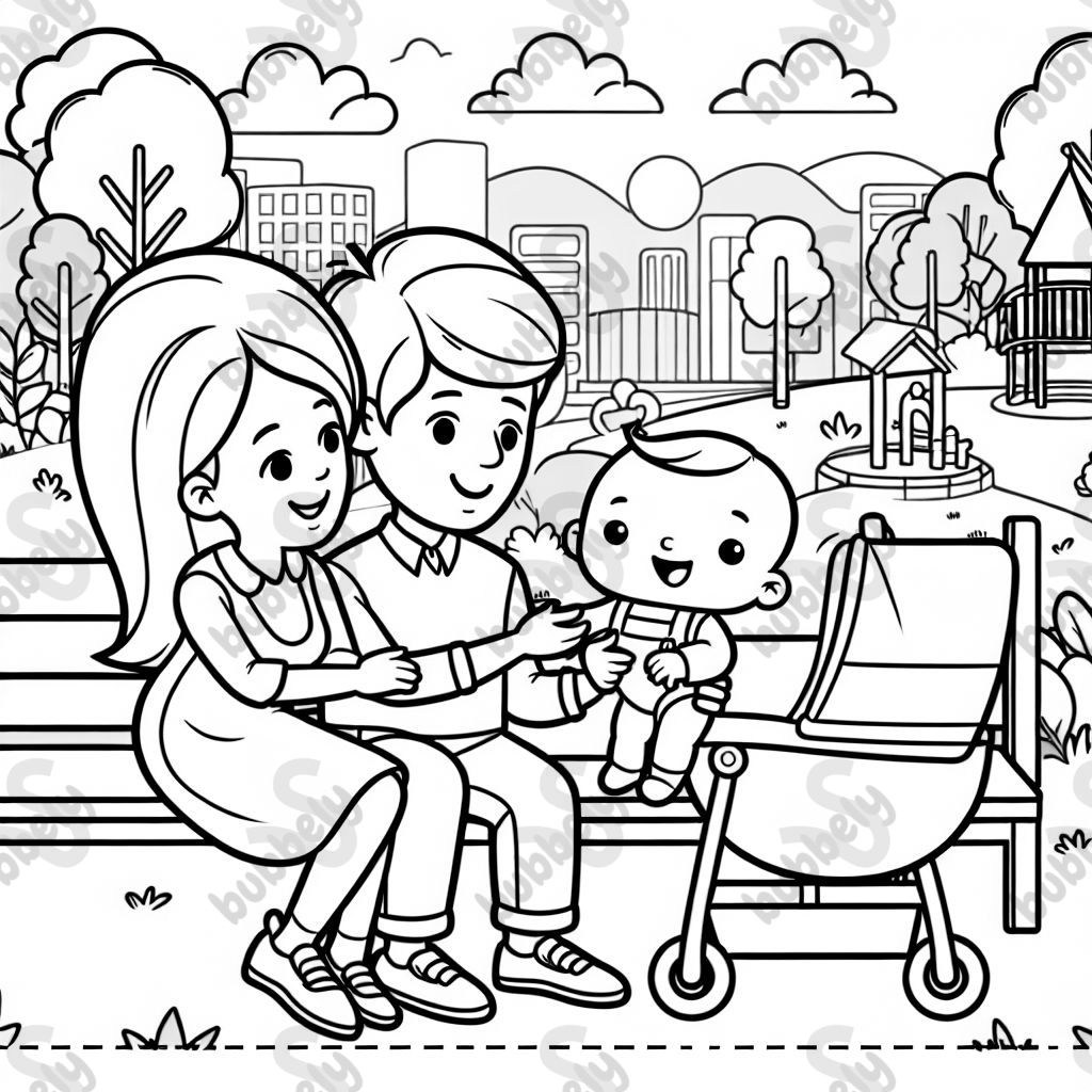 Papa und Mama mit Baby 