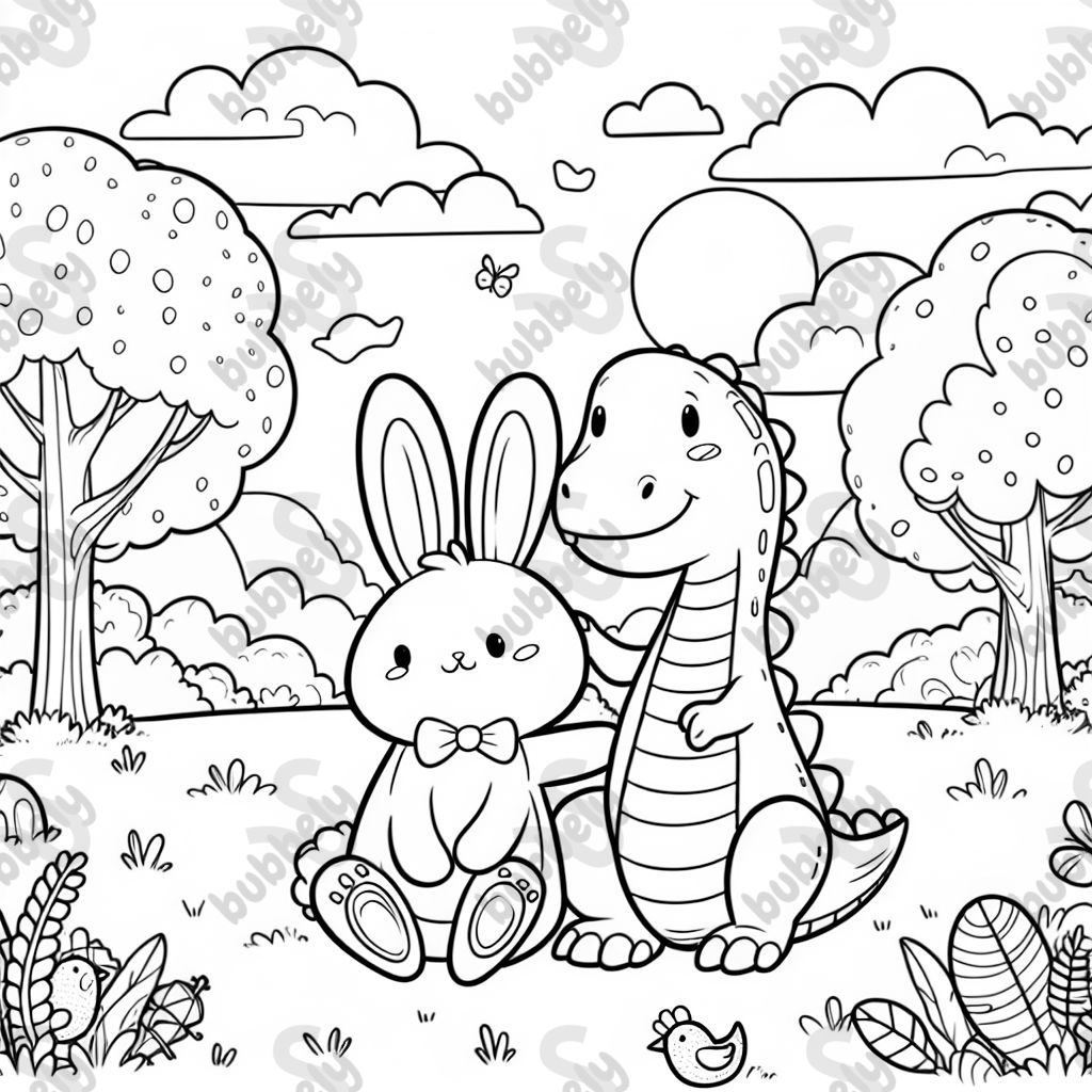 Bunny and dinosaur