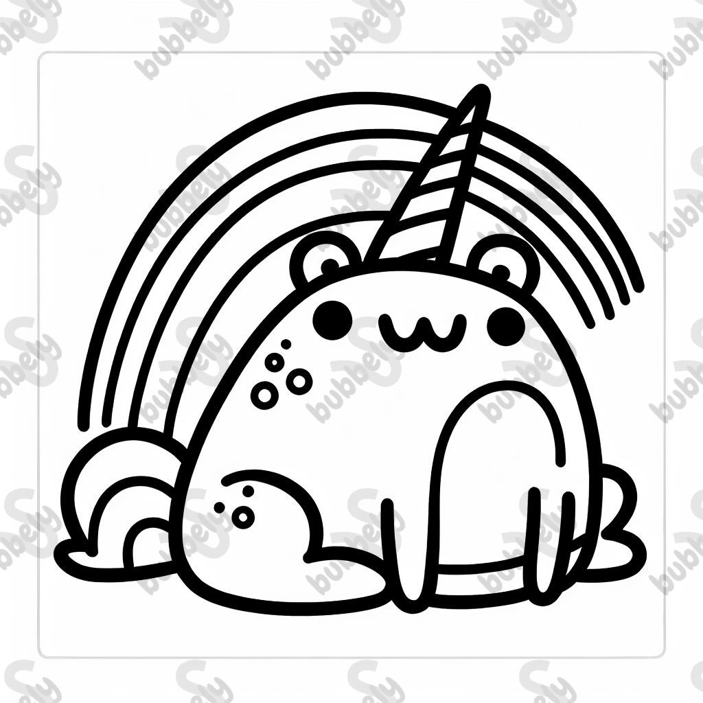 Rainbow unicorn frog