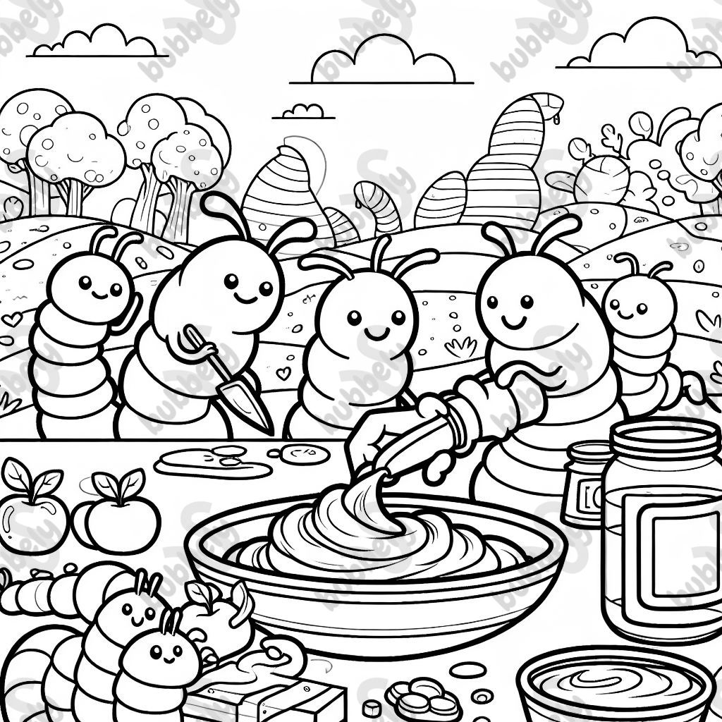 Worms working together to make hummus.