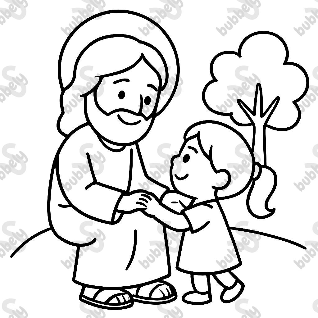 Jesus with little girl Jesus with little girl