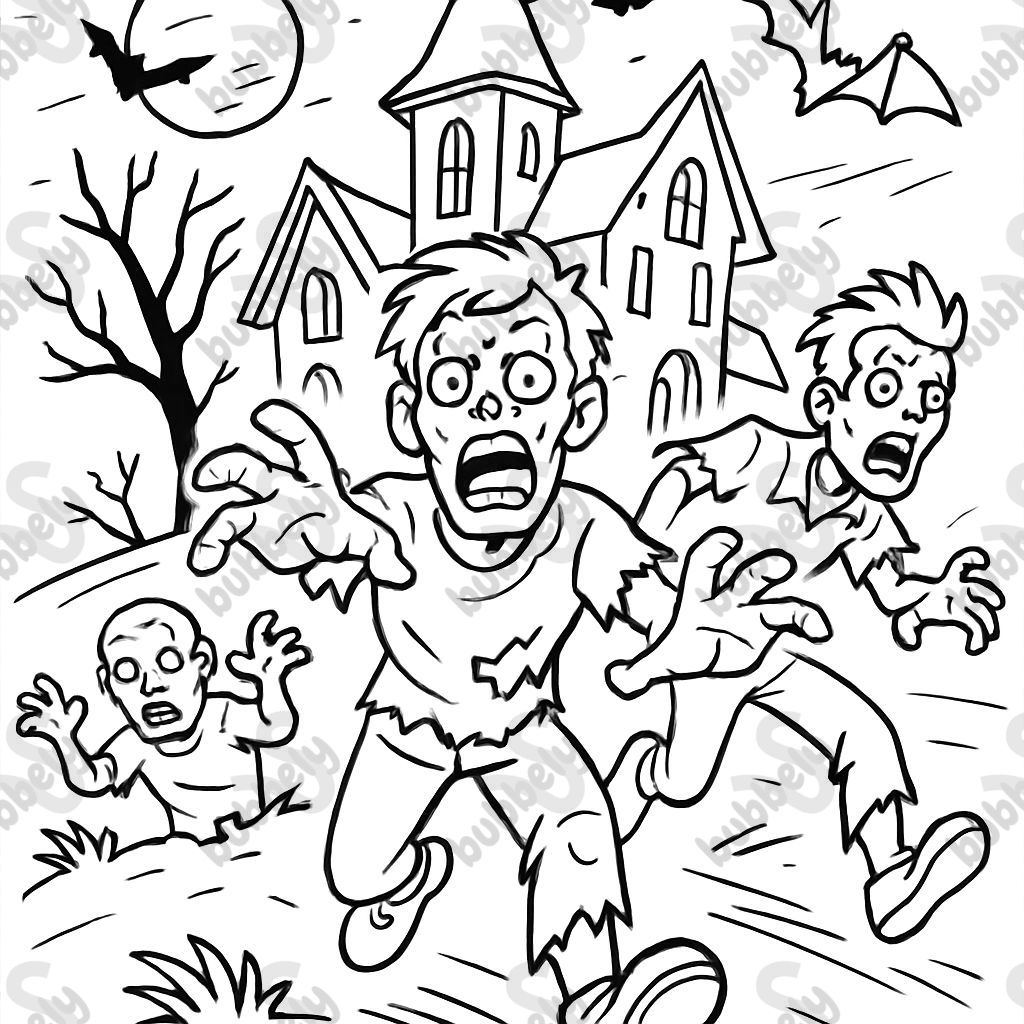 Haunted house with zombies