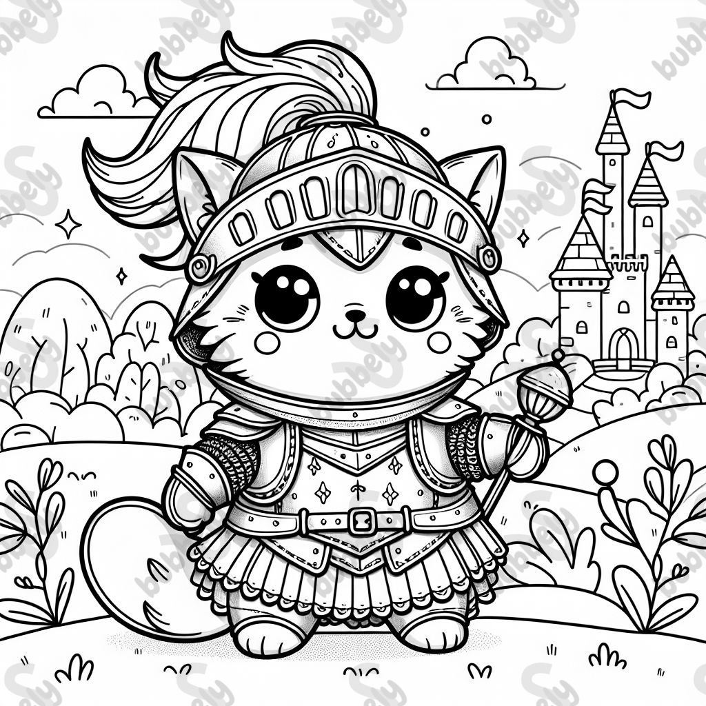 a cat in knights armor