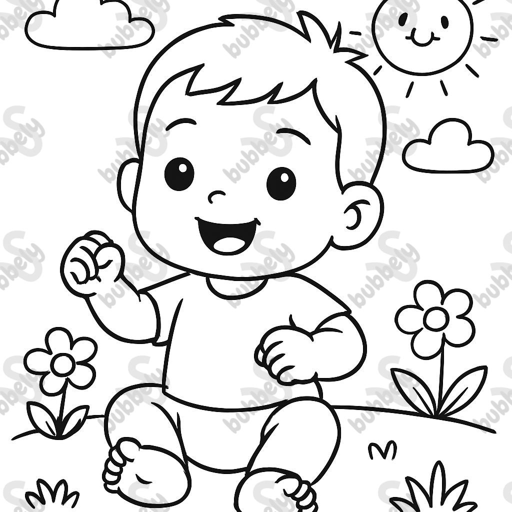 One year old asian boy