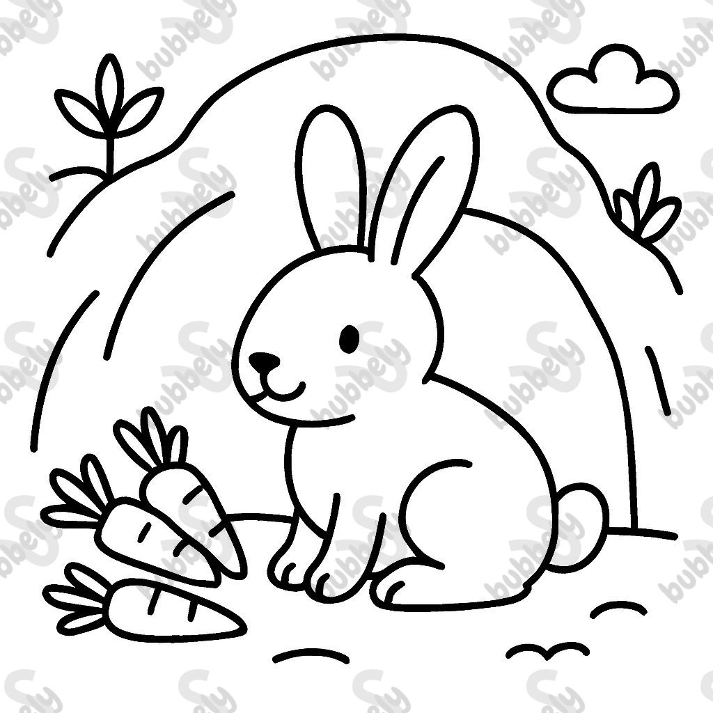 un lapin dans un terrier de lapin