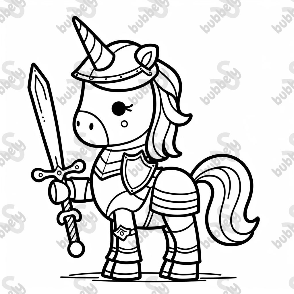 A unicorn in knights armor
