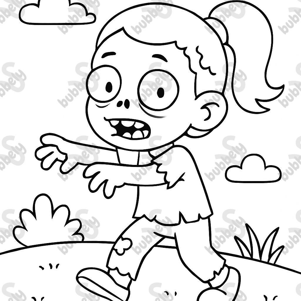 Zombie with a ponytail