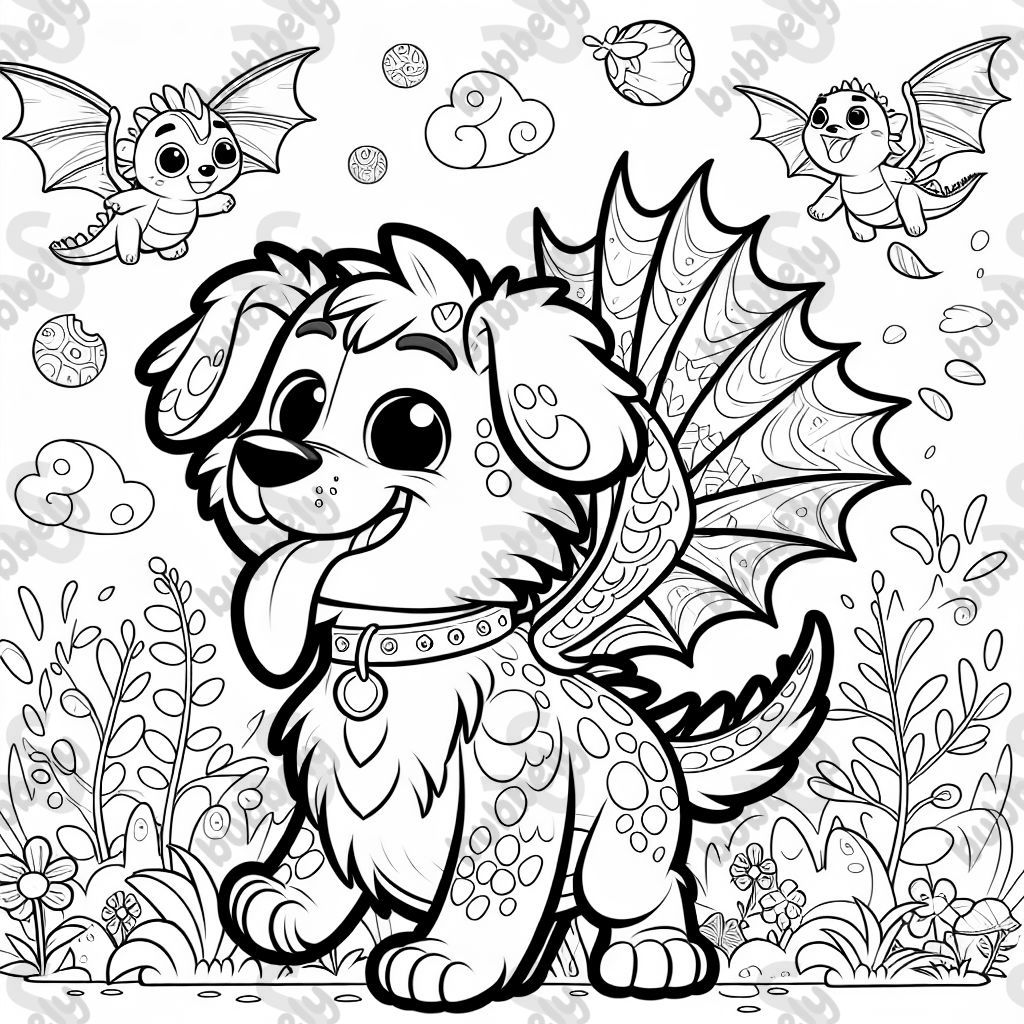 A dog with dragon wings.