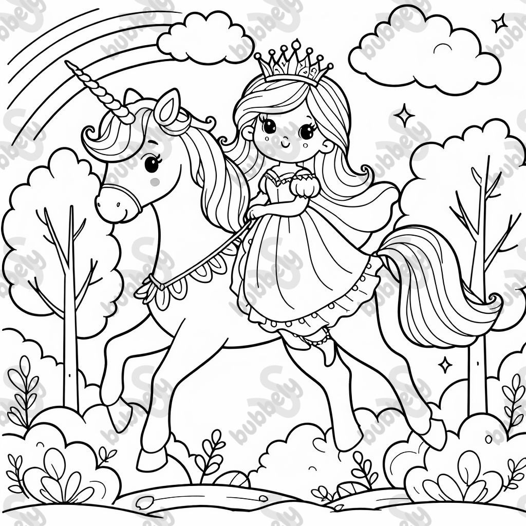 Prinzessin auf einem einhorn