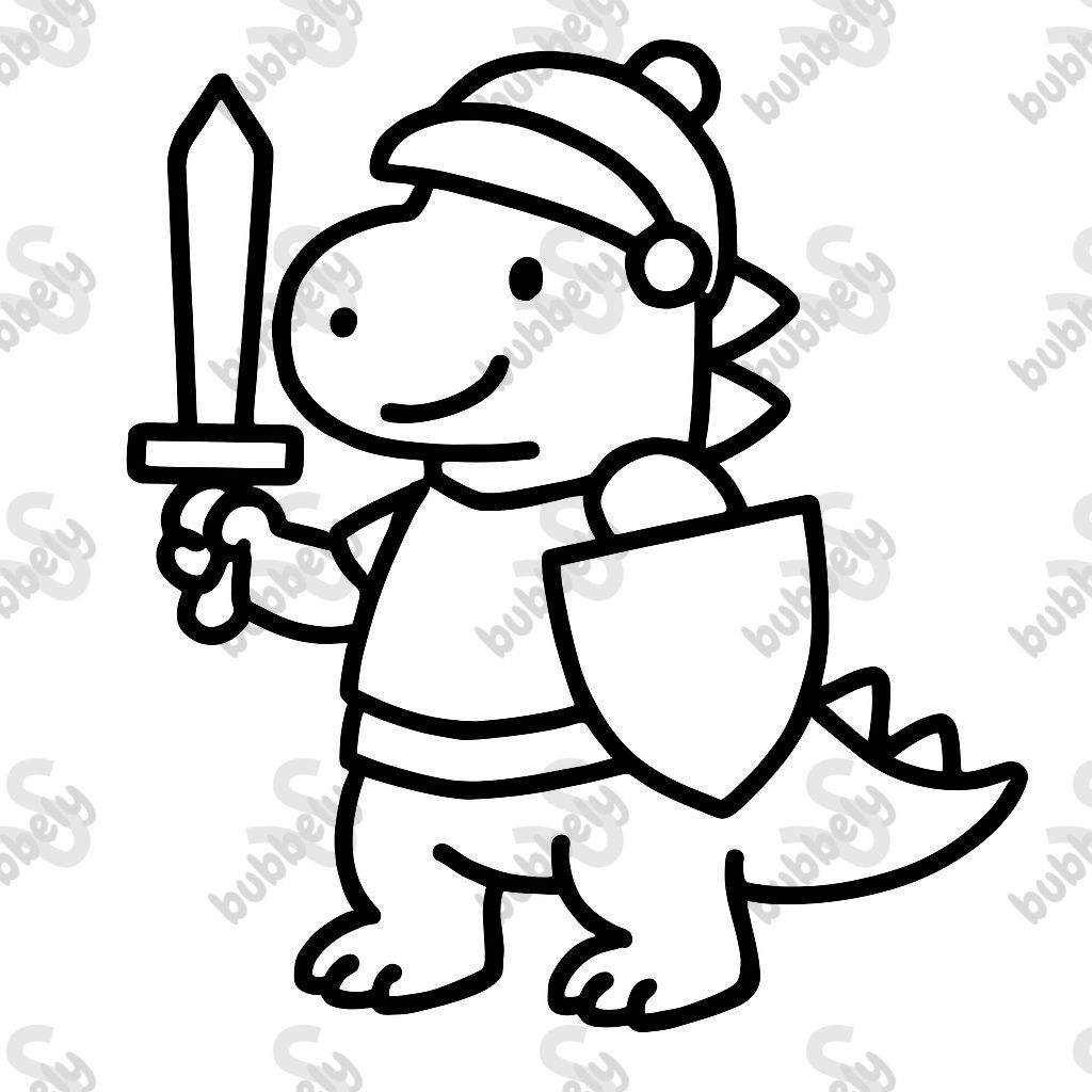 a dinosaur in knight armor