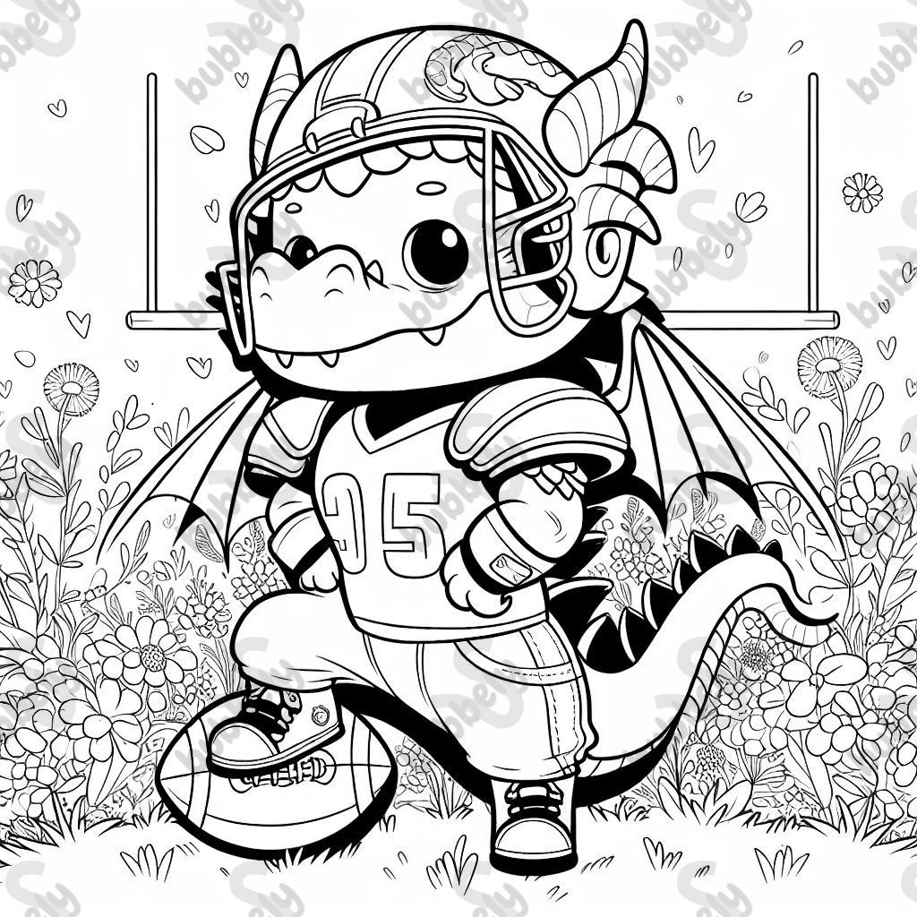 Einen Drachen in footballdress