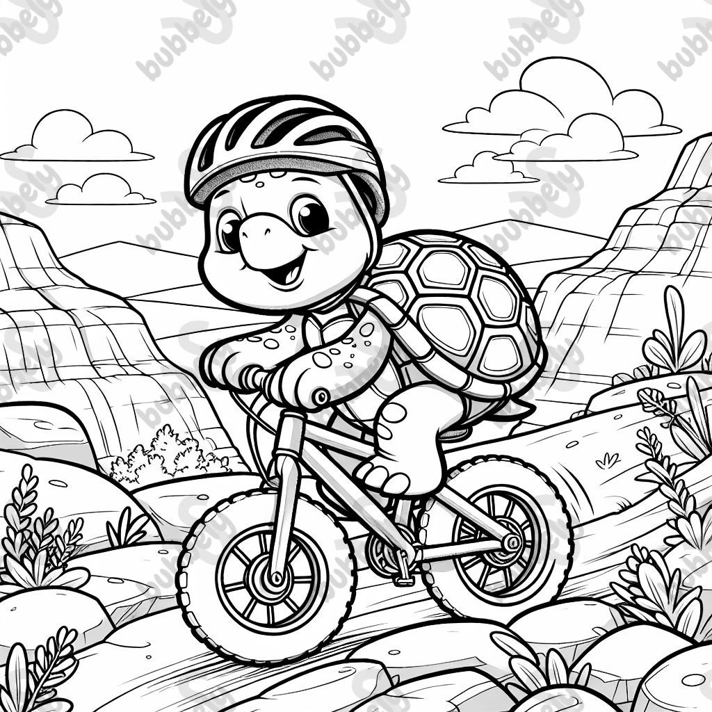 turtle mountainbiking on slickrock