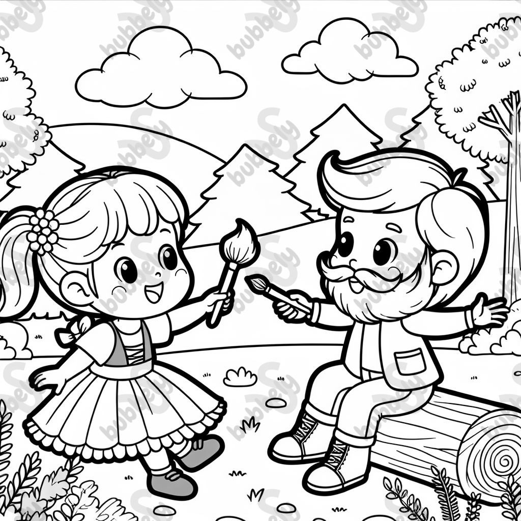 girl and boy with beard