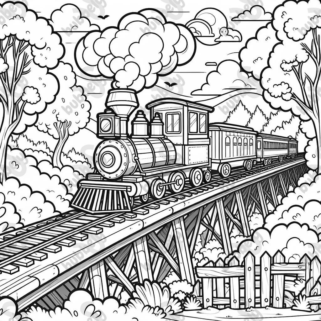 Train on a bridge