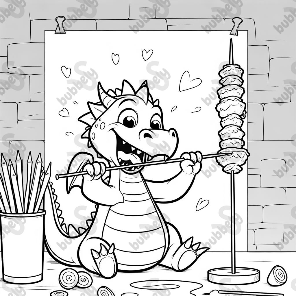 Drachen der Kebab isst